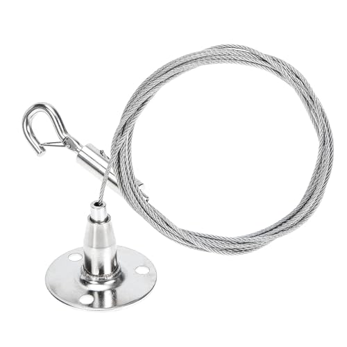 Abaodam Percha de Alambre Gancho Acero Inoxidable 2 M para Colgar Cuadros y Lámparas, Base Antióxido Segura para Bricolaje Interior y Exhibición de Luces Colgantes