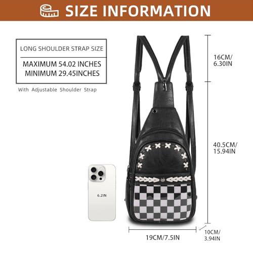 Small Sling Bag for Women Checkered Crossbody Bags Fanny Packs Chest Bag for Work Travel4