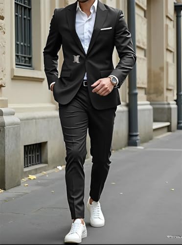 Men's Fashion 3-Piece Suit Set Slim Fit Blazer Vest Pants Wedding Formal Attire3