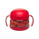 Ubbi Tweat No Spill Snack Container for Kids, BPA-Free, Toddler Snack Catcher, Red