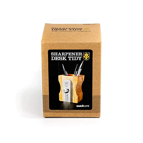 Suck UK Bureaukoker in de vorm van een potloodslijper, elegante en stabiele pennenkoker van hout, bureau-organizer en pennenhouder, bureau-opberger, licht - Image 8