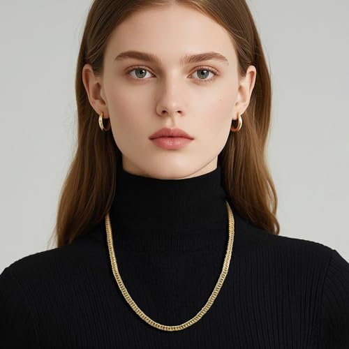 14K Gold Chain for Women Cuban Link Chain Chunky Necklaces for Women Men Trendy Luxury and Strong Cuban Chains for Mens Gold Chains Necklace 16,18,20,22,24 Inches4