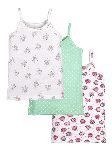 Image of KiddoPanti Girls 100% Cotton Printed Camisoles Tank Top Slips Pack of 3