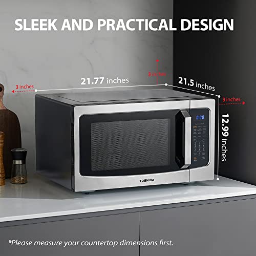 TOSHIBA-4-in-1-ML-EC42PSS-Countertop-Microwave-Oven-Smart-Sensor-Convection-Air-Fryer-Combo-Mute-Function-Position-Memory-136-Turntable-15-Cu-Ft-1000W-Silver