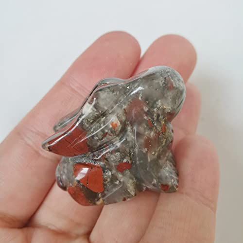 Estatua de conejo tallada en piedra preciosa 3.5 cm miniatura 2