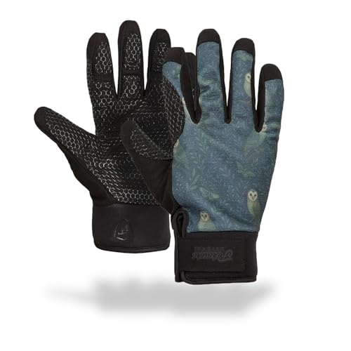 FARMERS DEFENSE Waterproof Winter Work Gloves Insulated Touchscreen-Friendly for Gardening Snow Shoveling & Outdoor Work (Twilight Owls Small)