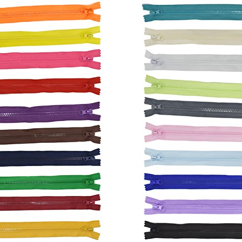 Bds-Home B-ZP20-20 20Pcs #5 Resin Non-Separating Zippers Jacket Zippers 20 Colors Mixed Close-End Zippers Molded Plastic Zippers Bulk thumb #2