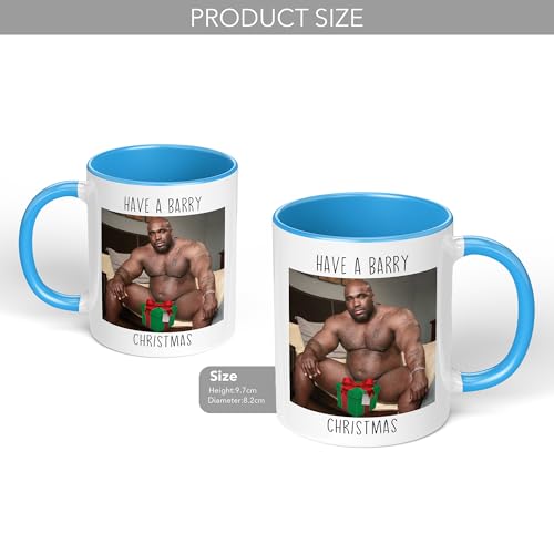 Print Maniacs Barry Wood Mug Christmas 11oz Gift Secret Santa Stocking Women Girls Her Hot Coffee Tea Xmas Present Adult Joke Funny Rude Naughty Present Mug (Blue Fill) - Image 2