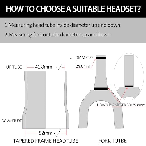 Thinvik AC-HS41.8-52-TV-B540-TV2404 Bike Headset 1-1/8 Inch-Series Of Threadless Road Bike Mtb Bicycle Headsets thumb #3