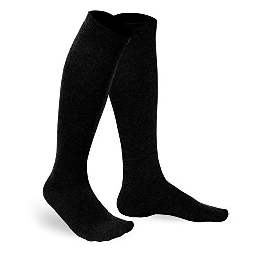 BB BROTHER BROTHER 5 Pairs Over the Calf Dress Socks for Men, Breathable Combed Cotton, Handlinked Toe, US 7-104