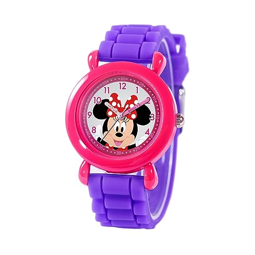 Disney 100 Kids' Plastic Time Teacher Analog Quartz Silicone Strap Watch