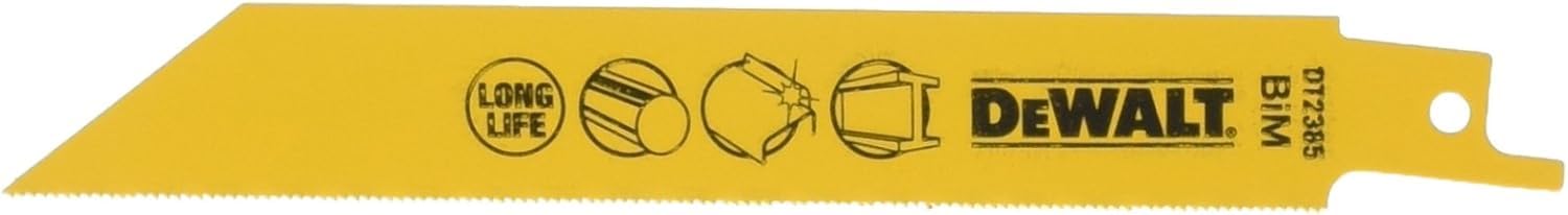 Dewalt Yellow Dt2385-Qz Hojas Saw Sable De Cobalto Para Metal 152Mm For Diyers & Professionals, Designed For Cutting And Finishing Jobs, 152Mm, 5-Piece Set