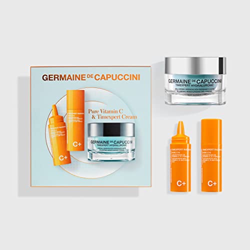 Germaine de Capuccini - Pack con dos viales de 15ml Pure C10 sérum con Vitamina C, E y Ácido Ferúlico + Crema Hidratante con Ácido Hialurónico 50ml