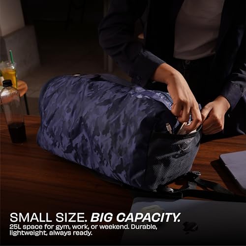 Image of Nivia Solo Gym Bag for Men & Women, Ventilated Shoe Compartment, Internal Utility Pocket, Side Mesh Pocket, Convertible Carry System, Ideal for Fitness, Sports, Travel, Workout & Training (Blue), 25L