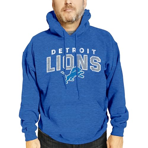 Team Fan Apparel NFL Adult Unisex Starting Fresh Ultra Soft Fleece Hooded Sweatshirt, Heathered Football Hoodie (Detroit Lions - Royal, Large)