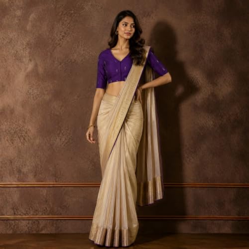 Image of Studio Shringaar Women's Handloom Cotton Silk Readymade Saree Blouse with Underarm Sweat Pads (Pack of 14 Pads)