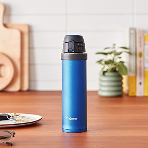 Image of Zojirushi SM-QHE60AK, Flip-and-Go Stainless Mug, 20-Ounce, Cobalt Blue, 1 Count (Pack of 1)