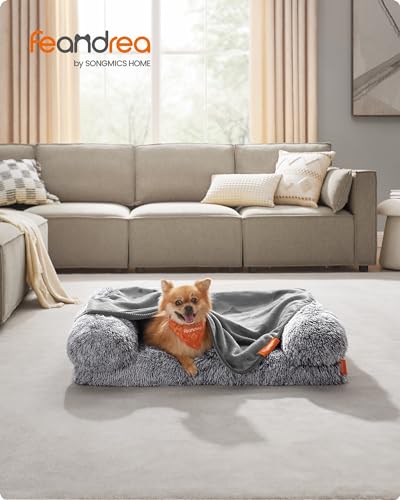 Feandrea Hundedecke, Katzendecke waschbar, 3er Set Haustier-Decke, S, 73 x 63 cm, für Katzen und Minihunde, Flanell, Schutzdecke für Sofa, schiefergrau PPB012G01