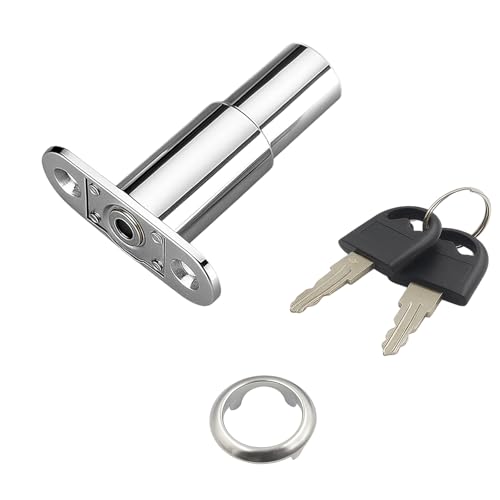 Serrure de Placard à Cylindre de Pression pour Porte Coulissante, Serrure de porte coulissante, Boulon avec Différent, pour Vitrines et Armoires, Inclut Clé, Diamètre du Cylindre 19