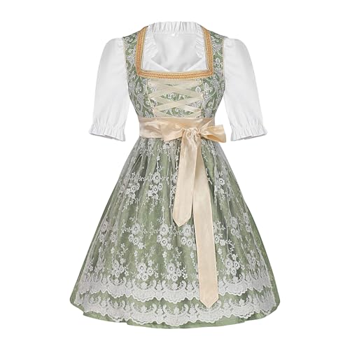 Oktoberfest - Vestido tirolés tirolés para mujer, disfraz de cosplay del Oktoberfest, bávaro, alemán, blusa, delantal, para juegos de rol, teatro