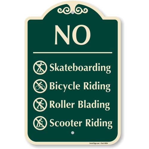 SmartSign No Skateboarding & Biking Sign 12