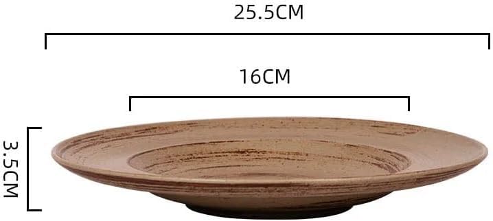 Talerz obiadowy retro okrągły ceramiczny talerz obiadowy restauracja gruby talerz do zupy talerz deserowy talerze sałatkowe talerze do spaghetti specjalna zastawa stołowa lekka zastawa stołowa