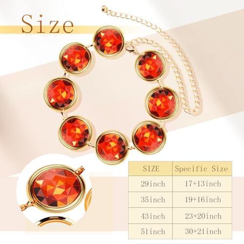 Haysandy 5 Pcs Halloween Red Gem Waist Belt Women Waist Chains with Gem and Round Acrylic Rhinestones for Cosplay Accessories3