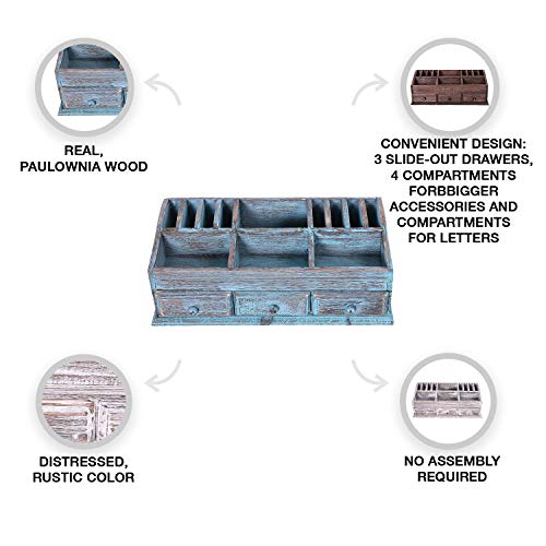 Rustic Wooden Desk Organizer For Home Or Buy Online In Bermuda At Desertcart