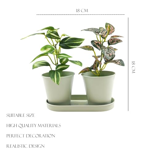 Image of KARP Artificial Potted Plants, Delphinium Flower Plant with White Pot Home Decor, Plants for Living Room, Office Desk & Bathroom, Decorative (Small-Plant-1)