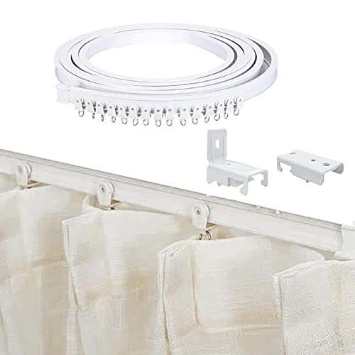 Trintion 4.5M Curtain Track Rail Plastic metal Cuttable Bendable Bay Windows Caravan Room Divider Ceiling Track - Image 3