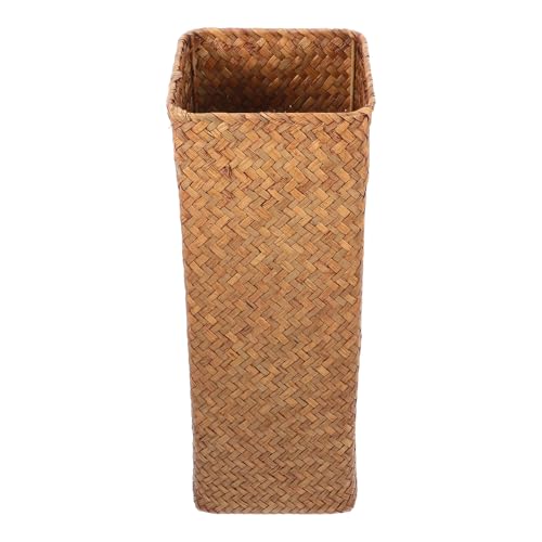 HEALLILY Jarrón Decorativo de Mimbre Vintage Europeo Hecho a Mano para Oficina y Estanterías, Resistente y Artístico para Flores Secas