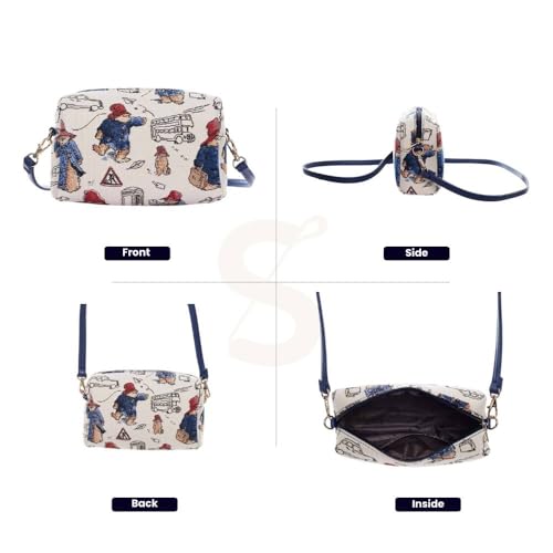 Signare Tapestry Women Fashion Travel Hip Cross Body Bag Paddington Bear Design (HPBG-PADD)2