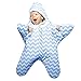 Hirolan Swaddle Neugeborenes Säugling Baby Mädchen Jungen Dreidimensional Karikatur Stern Seestern Striped Anti-Kick Sleeping Bag Herbst Winter Swaddle Muslin Decke Schlafsack (Blau, 1 Stück)