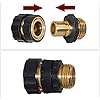Hourleey Garden Hose Quick Connector, 3/4 Inch Male and Female Garden Hose Fitting Quick Connector, 3 Set