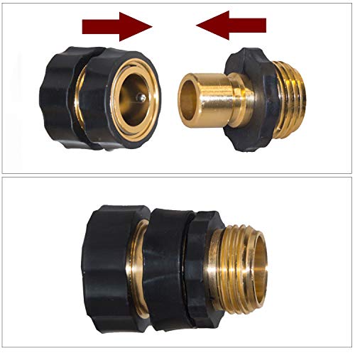 Hourleey Garden Hose Quick Connector, 3/4 Inch Male And Female Garden Hose Fitting Quick Connector, 6 Set #TOP2