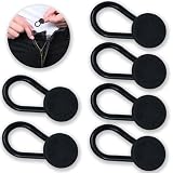 Flexible Button Extenders for Jeans & Pants (6-Pack Black Buttons) Waist Expanders for Men and Women’s Tight Waistband Relief Extender Blends In