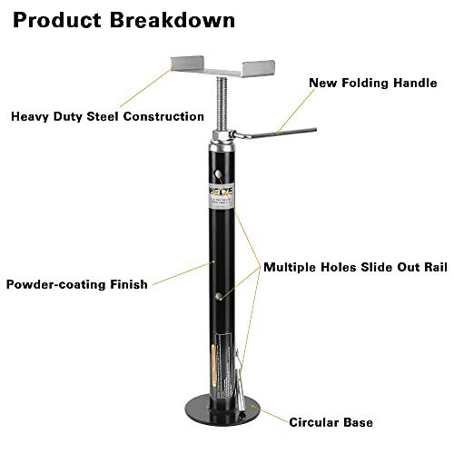 Weize Heavy Duty Slide Out Support - Adjusts From 20" To 48", 5000Lb Capacity Each, Rust Resistant Steel Quick-Lift Rv Stabilizer Jacks, Set Of 2 #TOP3