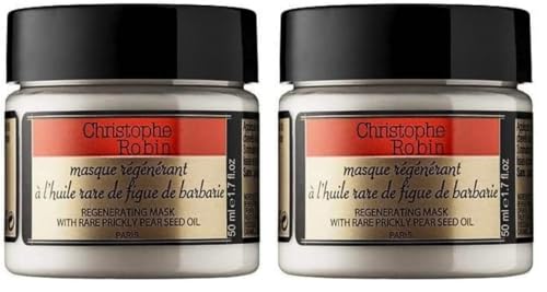 Christophe Robin Regenerating Mask with Rare Prickly Pear Seed Oil, 50 ml (Pack of 2)