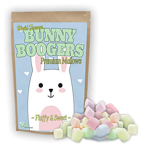 Bunny Boogers Mallows - Cute Country Bunny Rabbit and Hearts Design - Funny Novelty Candy for Kids - Multicolored Marshmallows, Treat Sized