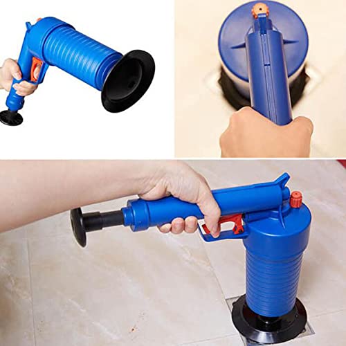 Desatascador manual de alta presión para inodoro, con tapón reemplazable para destapar inodoros, bañeras, desagües de piso y tuberías obstruidas (azul) miniatura 6