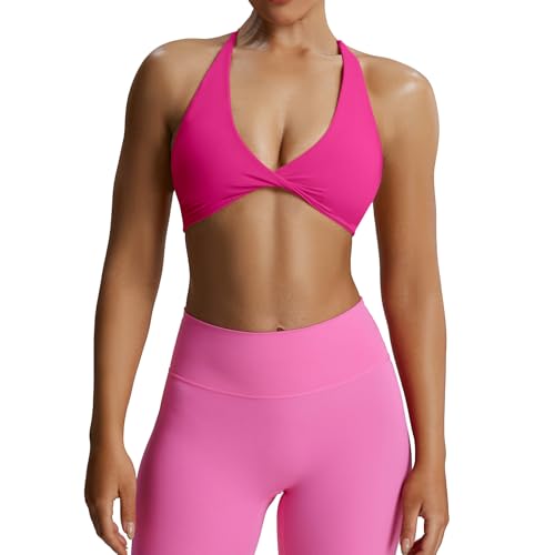 Image of Aoxjox Women's Workout Sports Bras Fitness Metamorph Sienna Twist Bra Yoga Crop Tank