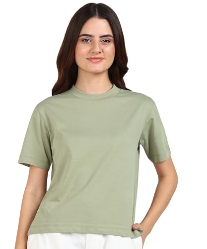 Image of Alan Jones Clothing Alan Jones Women's Relaxed Fit Side Slit Cotton Short Sleeve T-Shirt