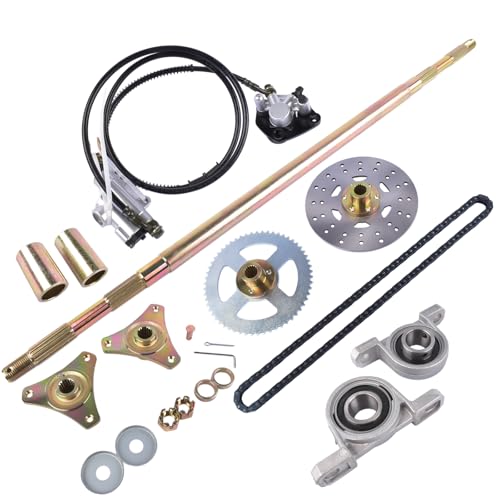 GLOSSY AUTO PARTS Rear Live Axle Kit Sprocket & Hub Brake Assembly Chain Hub Replacement for Drift Trike Go Kart