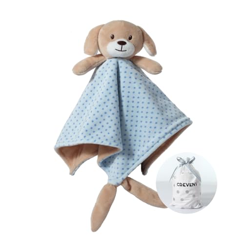 CREVENT - Copertina di conforto in morbido peluche, per neonati e bambini, per compleanni e baby shower (cane blu)
