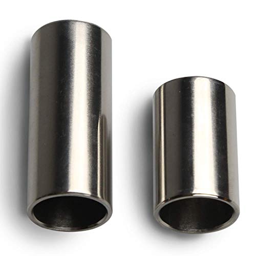 GUITARX X120 - Guitar Slide 2-Pack Long and Short Set - Rust Resistant Metal Guitar Slides For Guitars, Banjo, and Mandolin - Finger Slide Guitar Tube Style - True Tone, Great Intonation and Sustain