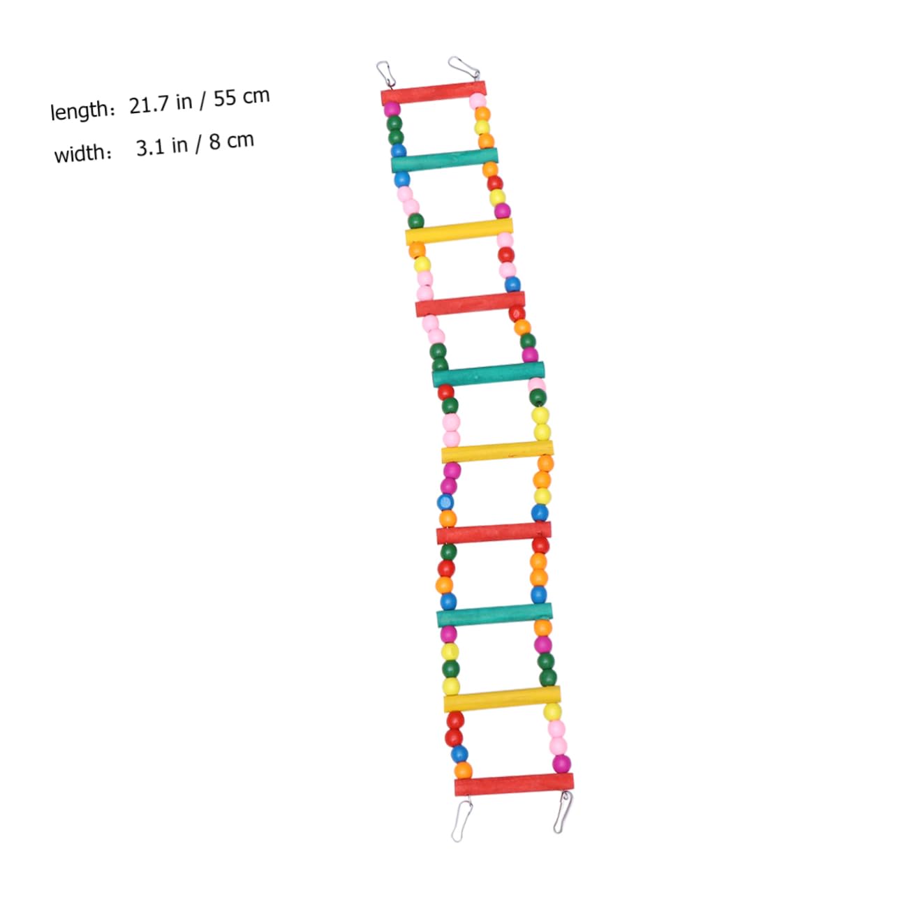 Mikikit Colorful Beads Bird Ladder for Parrots Bridge Playset for Birds Safe and Practical Exercise Accessory for Parakeets and Budgies