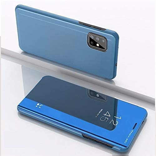 AGEIS ivo Y51 Mirror flip Cover with Kickstand Clear View Electroplating Mirror Flip Stand Case for Vivo Y51 [Blue]