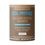 Vital Proteins Collagen Peptides Advanced, Hydrolyzed Peptides with Hyaluronic Acid and Vitamin C - Chocolate Flavor Powder, 24.7oz