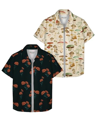 Image of HELLCAT Yellow, Olive Trendy Regular Fit Printed Causal Shirt for Boys - Pack of 2