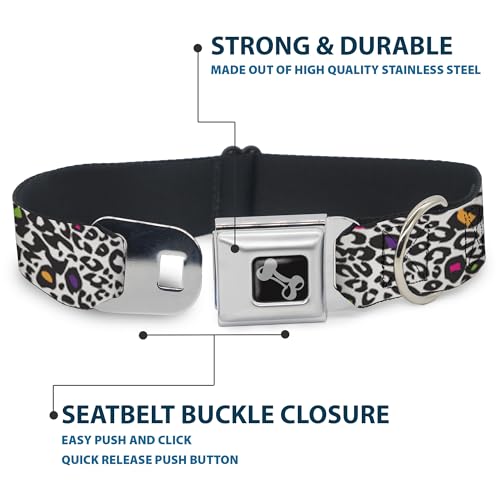 Collier pour chien boucle os robuste Buckle Down imprimé léopard blanc ajustable - 5